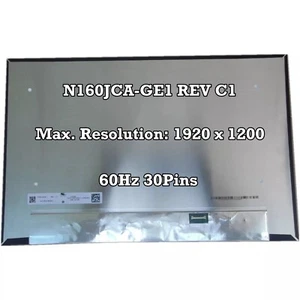N160JCA-GE1 REV C1 100% sRGB Laptop LCD Screen Replacement Panel IPS 1920 *1200 - Picture 1 of 2