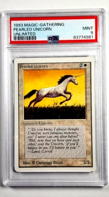 1993 MTG Magic The Gathering Unlimited Pearled Unicorn PSA 9 *Only 15 Higher* - Image 1 of 3