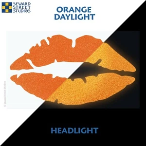 Calcomanía para casco de bicicleta reflectante labial naranja, pegatina para beso de motocicleta #992R - Imagen 1 de 7