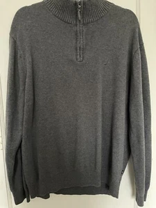 Nautica Pullover Pulli 1/4 Reißverschluss grau Größe L - Bild 1 von 4