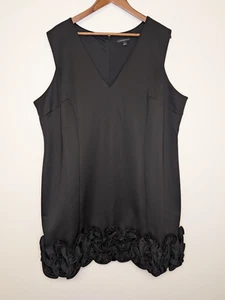 Lane Bryant Womens Sleeveless Black Dress Sz 22 Ruffled Detailed Bottom Hem - Picture 1 of 14