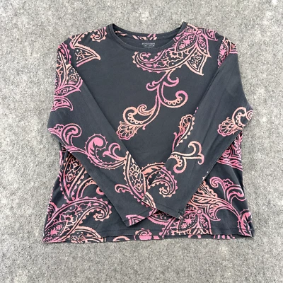 Camisa Sonoma Feminina Extra Grande Preta Vermelha Estampa Floral Manga Longa AOP - Imagem 1 de 4