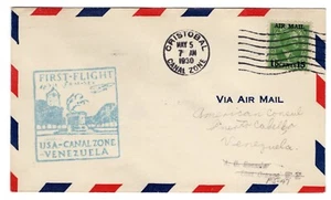 FAM 5-55a Cristobal Canal Zone -  Venezuela Flight - Roessler - Picture 1 of 2