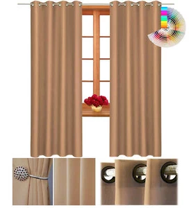 Verdunklungsgardine Blickdicht Ösenschal Dekoschal Vorhang 150x160 cm - Bild 1 von 18