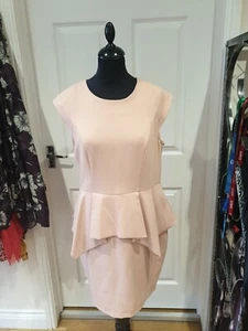 Topshop Kleid neu mit Etikett Rouge Rosa Schößchen Bleistiftkleid Smart Formell Party UK Größe 14 - Bild 1 von 8