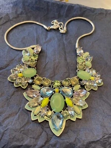 Dazzling Nine West Ice Blue and Green & Yellow stones Necklace for Parties - Picture 1 of 6