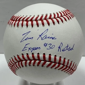 Expos Hall of Famer TIM RAINES Signed Baseball AUTO w/ "Expos #30 Retired" - JSA - Picture 1 of 1
