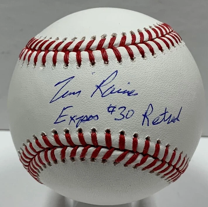 Expos Hall of Famer TIM RAINES Signed Baseball AUTO w/ "Expos #30 Retired" - JSA - Image 1 of 1