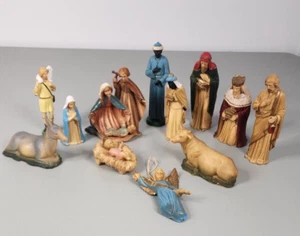 Set Natività 12 Pezzi Vintage Lotto Misto Made In Hong Kong - Foto 1 di 13