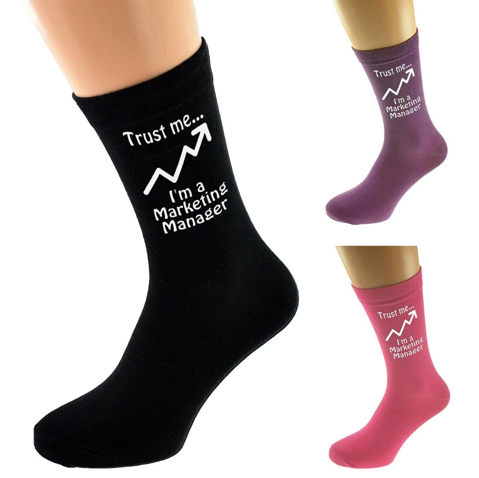 CADOGAN GIFTS Trust me I'm a Marketing Manager Design Socks Mens + Ladies Sizes X6N962