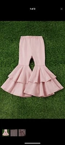 Pink Faux leather Bell Bottoms Size 8/9 - Picture 1 of 1
