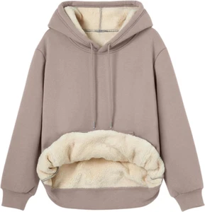 Women'S Winter Fleece Sherpa Lined Hoodie Casual Warm Long Sleeve Pullover Sweat - Picture 1 of 17