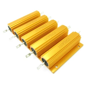 10PCS 50 Ohm 50R 100W Watt Metal Shell Case Wirewound Golden Power Resistor - Picture 1 of 7