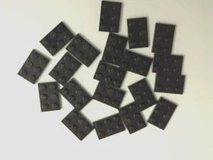 LOTTO PIATTO LEGO NERO / TAGLIA 2x3 / QTY 4x / parte #3021 / nuovo / elemento #302126 - Foto 1 di 3