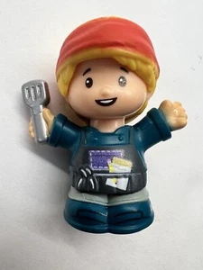 Fisher Price Little People Blonde Hair Girl Food Taco Truck Cook Chef Spatula - Picture 1 of 5