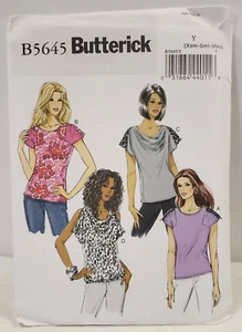 Butterick B5645 Pattern Close Fitting Knit Tops Misses Sz XS-S-M -4/6-8/10-12/14 - Picture 1 of 9