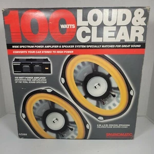 Sparkomatic Amplificatore 100 Watt e coppia di altoparlanti 6"" X 9"" LC269 NUOVO CON SCATOLA - Foto 1 di 9
