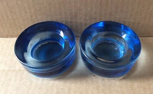 Süß ~ Paar Vintage Kobalt Glas #17 & #30 Kerzenhalter 2 3/4" Durchmesser - Bild 1 von 9