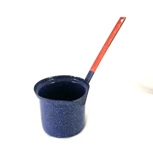 Vintage Metal Enamel Dipping Ladle with Pour Spout and Metal Handle - Picture 1 of 6