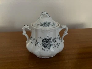 Antique Mellor Taylor & Co Semi Porcelain Ocean Transferware Sugar Bowl England - Picture 1 of 6