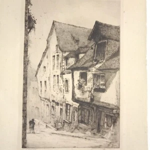 Vielle RUE de DINAN aquaforte Raymond Louis AUGER 1883 1971 EAU FORTE SIGNÉE - Picture 1 of 10