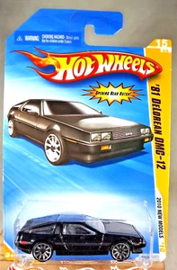 2010 Hot Wheels #15 New Models 15/44 '81 DELOREAN DMC-12 Black Variation w/10Sp - Picture 1 of 5