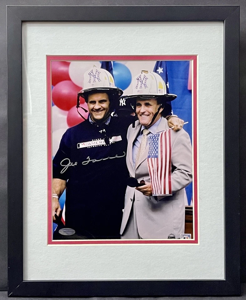 NY Yankees Joe Torre Signed Framed Photo & Mayor Giuliani FDNY 9/11 Steiner COA - Image 1 of 4