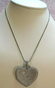 Sterling Silver .925 Cubic Zirconia Heart Shaped Necklace - Picture 1 of 6