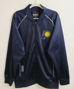 NBA Men Navy Blue Indiana Pacers 2 Pocket Full Zip Up Jacket sz XXL w/Flaw - Picture 1 of 8