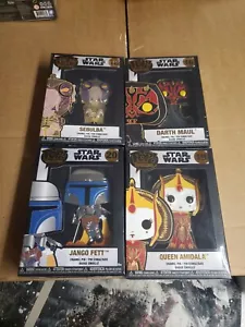 Funko Pop! Enamel pins star wars lot, X4 Darth maul sebulba Jango amidala NEW!!! - Picture 1 of 10