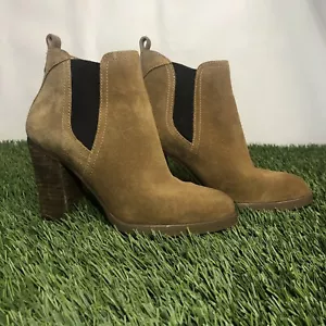 Marc Fisher Mallory Chelsea High Heel Ankle Bootie size 5M Tan Suede Leather - Picture 1 of 10