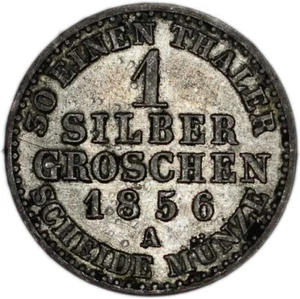 GERMAN STATES (PRUSSIA) coin 1 Silber Groschen 1856 A XF Extremely Fine - Picture 1 of 2