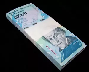100 x Venezuela 10.000 (10000) Bolivares, banconote 2016/2017 / pacchetto valuta - Foto 1 di 2