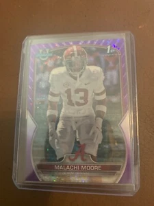 2022 Bowman Chrome University Purple Mini-Diamond #74 MALACHI MOORE /399 Alabama - Picture 1 of 2