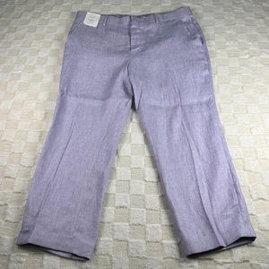 Baird McNutt lila Leinenhose für Herren 38/32 Alex schmale Passform neu mit Etikett 27" Schrittlänge mit Bündchen - Bild 1 von 10