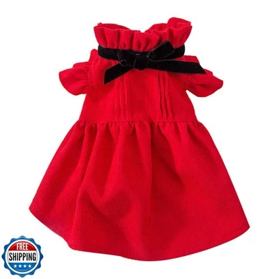 Suéter de vestir de pana roja para perros pequeños niña conjunto perro invierno vestido cachorro Foto 1 de 4