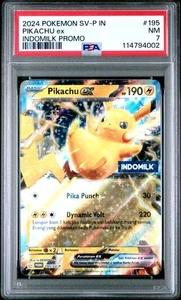 2024 Pokemon  Indomilk Promo Pikachu EX 195/SV-9  PSA 7 - Picture 1 of 3