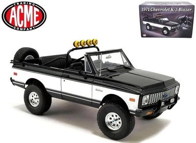 New Acme 1:18 Scale 1971 Chevrolet Blazer K/5 (Black/White) A1807716 - Image 1 of 4