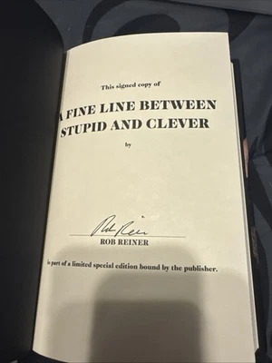 A FINE LINE BETWEEN STUPID AND CLEVER Signed Autographed Rob Reiner SPINAL TAP - Image 1 of 3
