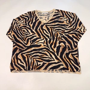 Jersey para mujer GERARD DAREL Paris estampado de tigre algodón lino talla 4 grande 16-18 - Imagen 1 de 8