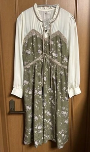 Axes Femme Green Rose Pattern Bustier Dress Used - Picture 1 of 8