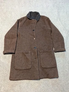 J Jill Coat Womens Medium Brown Black Reversible Alpaca Wool Blend Made In Peru - Picture 1 of 13