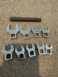 Craftsman USA 3/8 Drive 10-18mm Metric 10pc -VV- Series Crowfoot Wrench Set 4363 - Picture 1 of 14