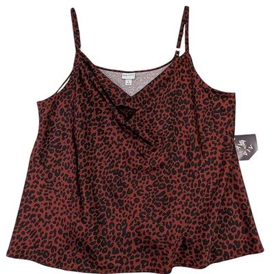 NUEVO Ava & Viv Cami Mujer 3X Leopardo Boho Chic Resort Wear Resort Wear Fecha Foto 1 de 4