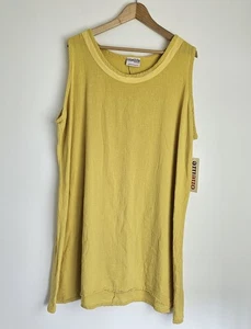 Vestido ONE LIFE Maxine Paja Amarillo Algodón Midi Lagenlook ~ Talla 3 XL UK 22 - 24 - Imagen 1 de 11