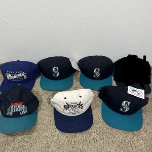 Lot Of 6 Vintage Seattle Mariners Hat Baseball Cap 90s Sports - Picture 1 of 21