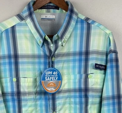Columbia Super Tamiami PFG camisa de botones de manga larga para hombres Blu grande Foto 1 de 4