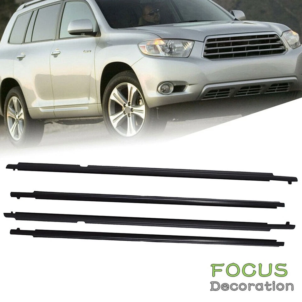Para Toyota Highlander 08-10 4X Resistente para la intemperie Moldura de ventana Borde Alféizar Sello Cinturón Foto 1 de 4