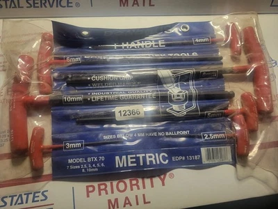NEW Bondhus 13187 Set of 7 Metric Balldriver Hex T-handles, sizes 2.5-10mm - Image 1 of 3