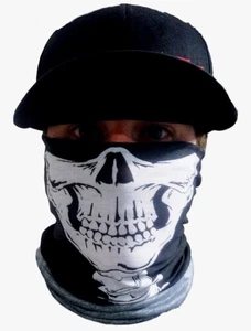 Black Skull Tubular Face Mask - Picture 1 of 3